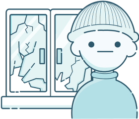 Man in window illustration