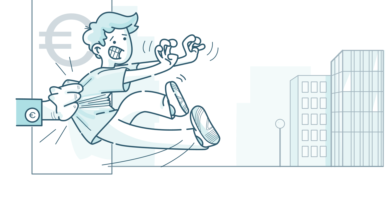 Persona escapando del banco