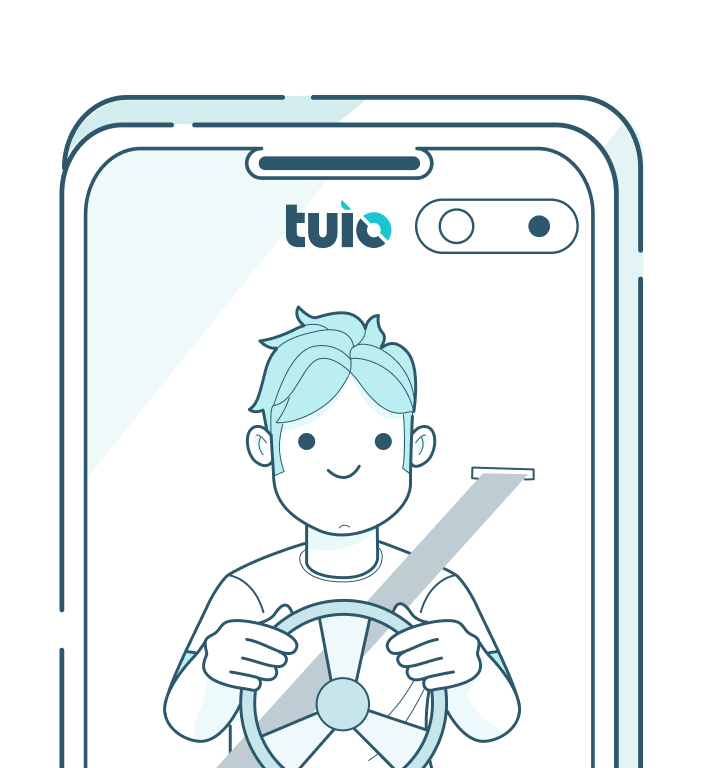 Conductor usando la app de Tuio