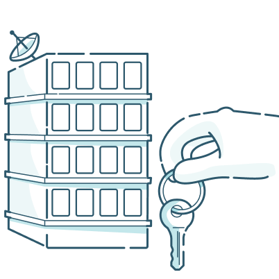 Man in window illustration